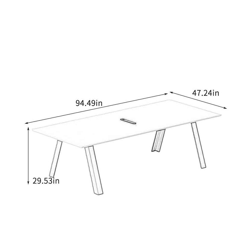Table de conférence moderne et compacte, H 29,53 po x L 94,49 po x l 47,24 po