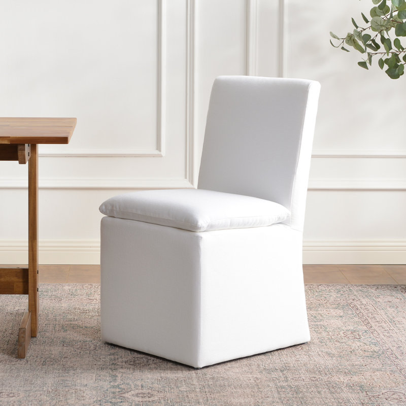 20" Wide Modern No Assembly Polyester Upholstered Dining Chair