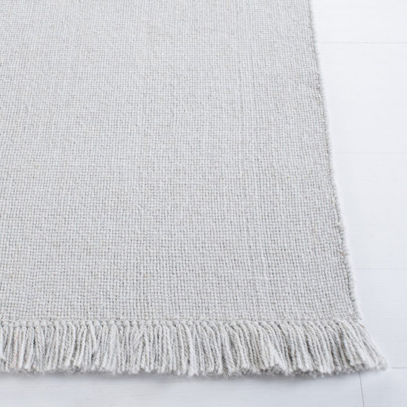 Tapis gris uni en laine / coton tissé à la main Lauren Ralph Lauren, Rectangulaire 8 pi x 10 pi
