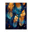 Horloge murale Boho Glam Gold Feathres On Cosmic Blue II-99639062