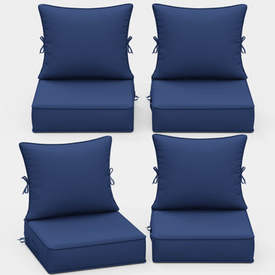 Braun Outdoor Cushions 22X22X4 Patio Chair Cushions Indoor/Outdoor Seat And Back Cushion, Cushions Only (Set Of 4)