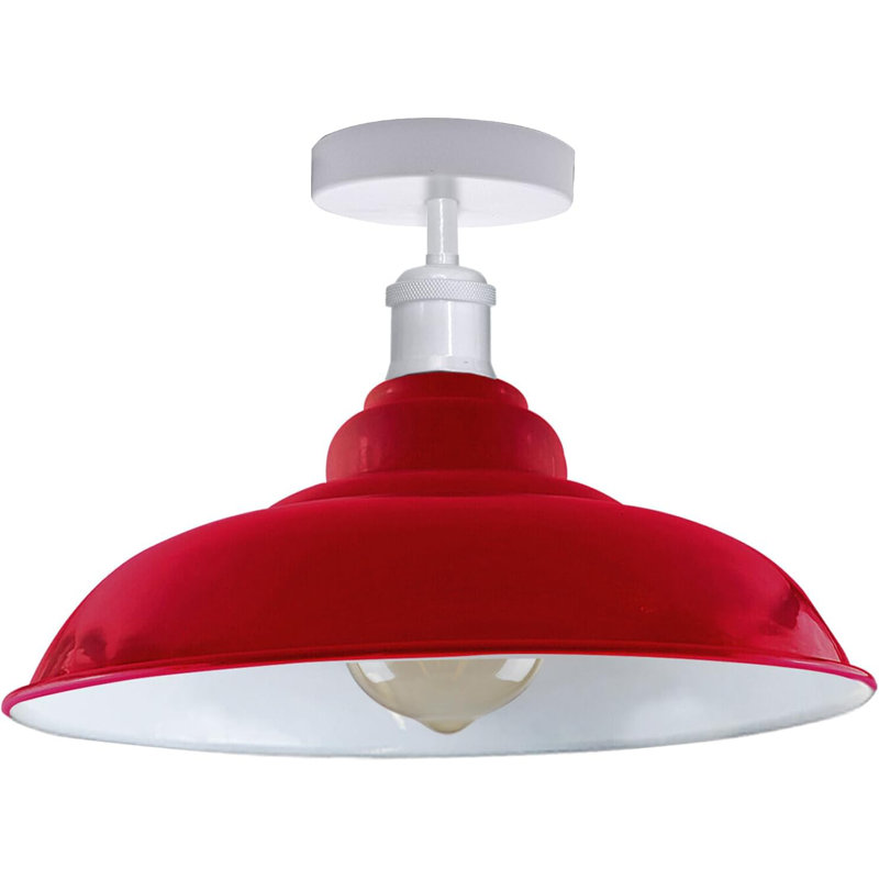 Navi Semi Flush Mount, Red
