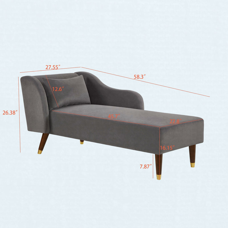 Revêtement en velours de chaise longue Modern, Grey