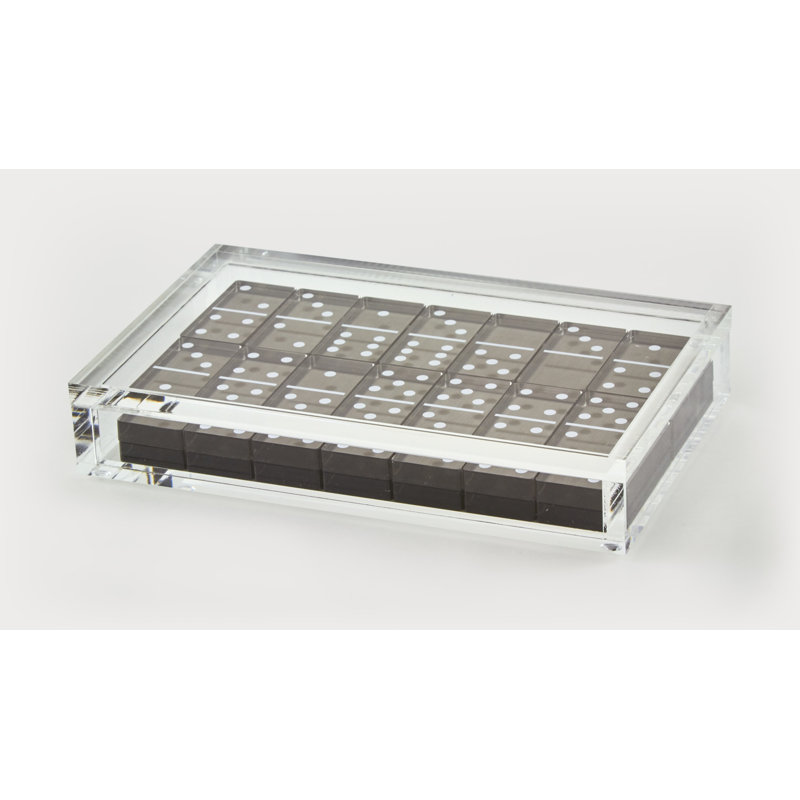 Lucite Domino Set, Silver