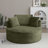 53" Oversized Compression Round Accent Chair – Plush Corduroy Upholstery Chaise Longue Chair Indoor-1444921780