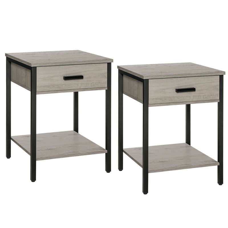 Table de chevet Shirle, Gris