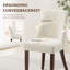 Chaise de salle à manger rembourrée de 19 po de hauteur Parsons, pieds en bois massif, chaises d'appoint en tissu à haut dossier, assemblage facile-983421585