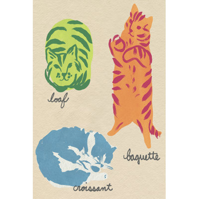 Teesa Important Cat Shapes I 1 Piece Wrapped Canvas Wall Art