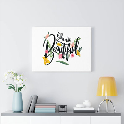 Citation inspirante, «You are Beautiful», art mural, motif inspirant, impression inspirante