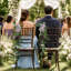 Ensemble de 2 décorations de chaises de mariage, guirlande florale artificielle de roses violettes et bleues, guirlande de fleurs retombantes de 70 cm pour la décoration d'arche ou de mur de mariage