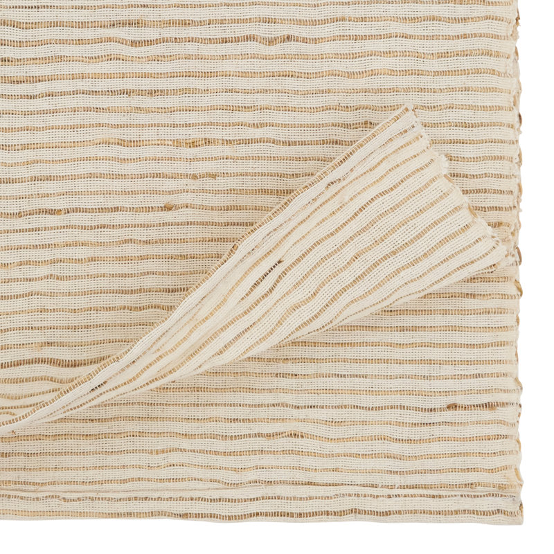 Beige Textured Polyester Table Runner, 23" x 19"