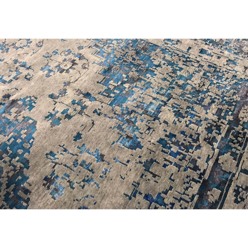 Neo Villa Oriental Area Rug in Beige/Blue, Rectangle 9' x 12'2"