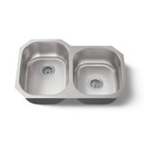 Undertone® 31" L x 20-1/8" W x 9-1/2" Under-Mount Large/Medium Double-Bowl Kitchen Sink