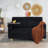 Corduroy Upholstered Convertible 2-Seater Sofa Sleeper Sofa Bed with USB Ports and Integrated Side Table-258857194