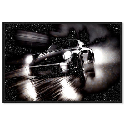 Night Run Racing Car Print Man Cave Wall Art by Notoriart