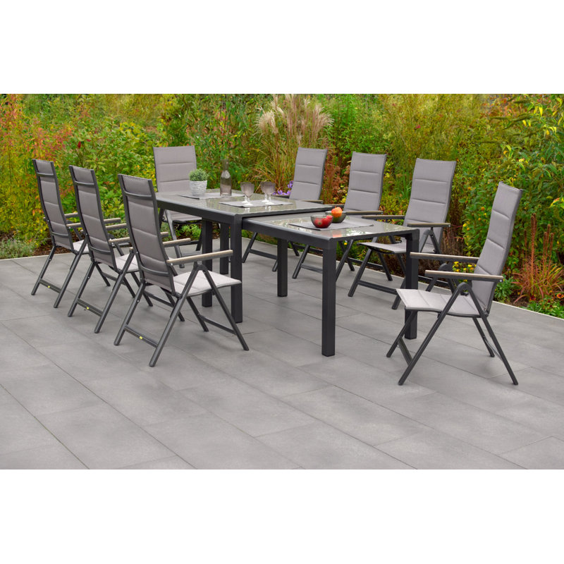 Minoris 8 - Person Patio Dining Set with Extendable Rectangular Table