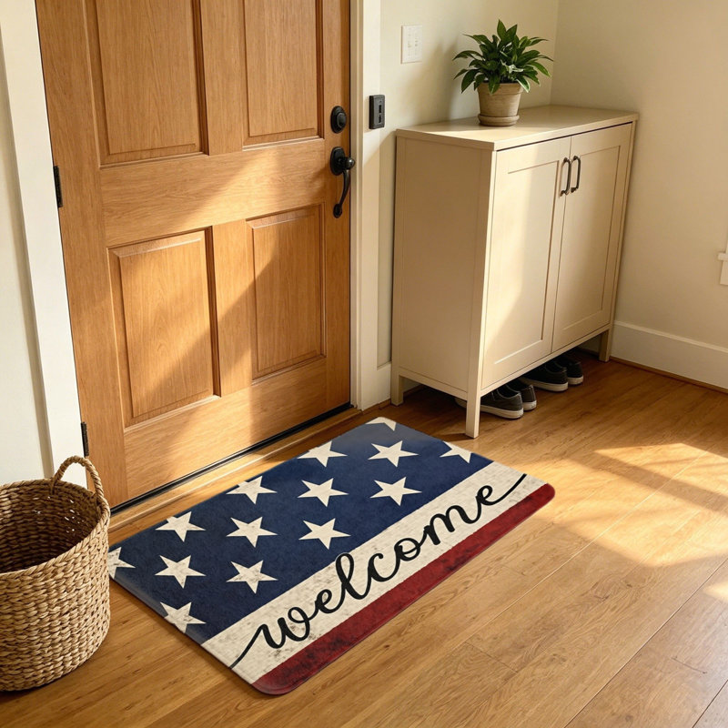Décoration de patio d'extérieur 20 po x 32 po Vintage Star Welcome Patriotic Independence