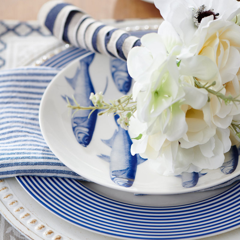 School Of Fish Porcelain Salad/Dessert Plate