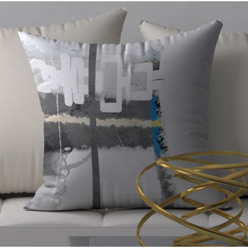 Abstract Reversible Throw Pillow, 18" x 18"