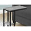 Table d'appoint, en forme de C, bout, côté, collation, salon, chambre à coucher, stratifié gris, métal noir, contemporain, moderne-568941292