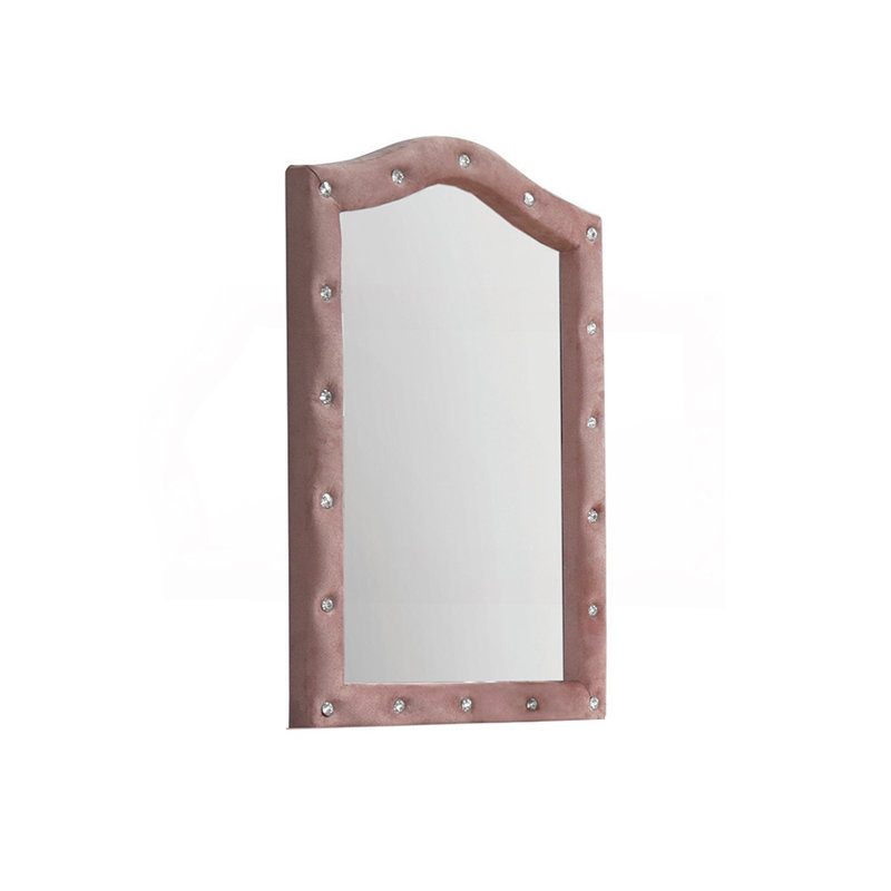 Miroir en tissu rose
