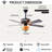 52" Vintage Ceiling Fan With Tiffany Stained Glass Shade