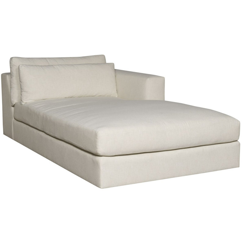 Chaise longue à accoudoir droit Leo, Métal Tuck