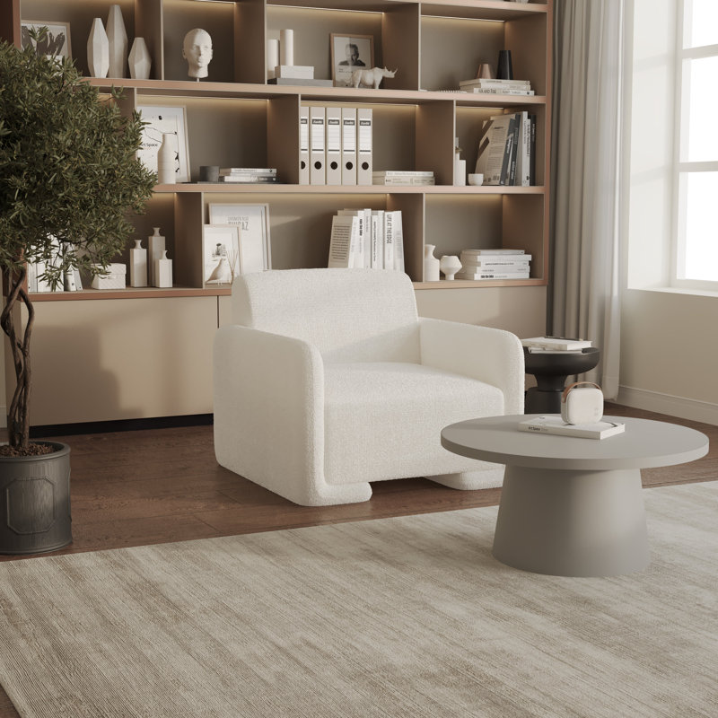 Chaise d'appoint flottante Svetinka, Lin blanc / velours