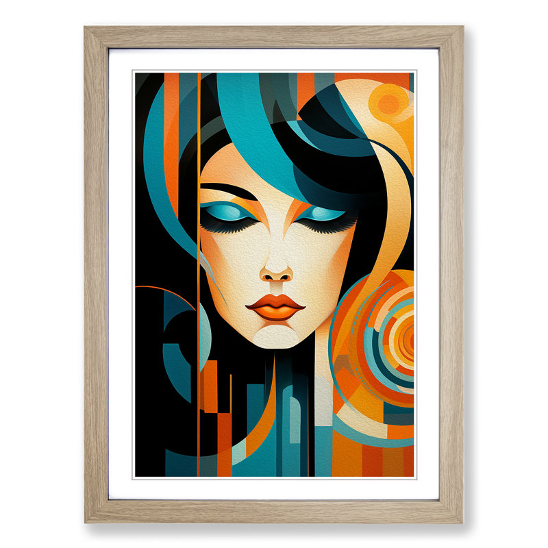 Single Picture Frame Print on Wood, 34cm H x 25cm W, Oak Framed