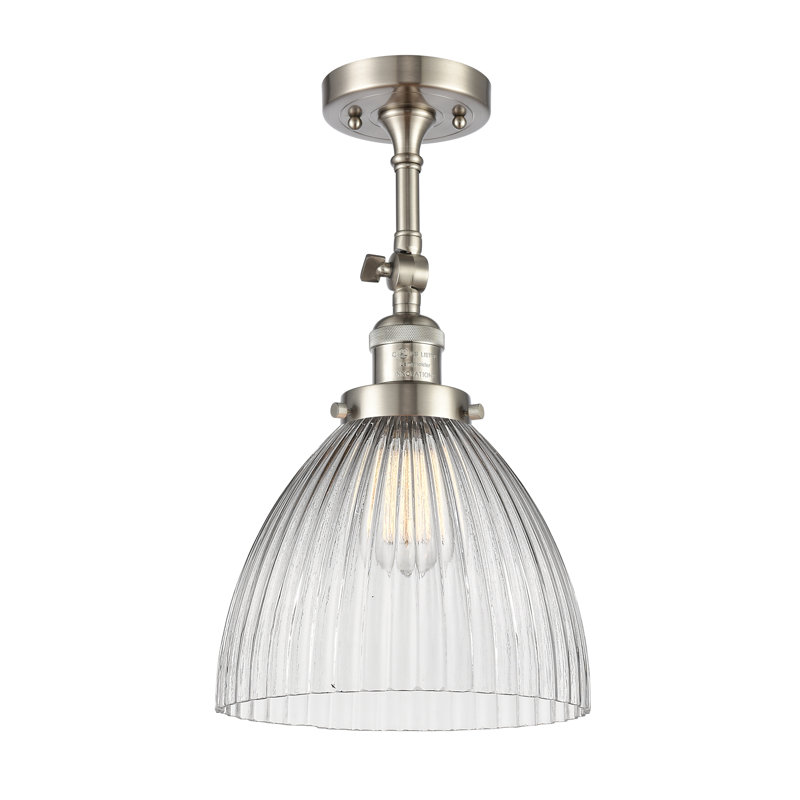 Plafonnier semi-encastré 1 lumière 9,5 po Tallulah, Ampoule non incluse, Nickel satiné brossé
