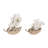 Sagebrook Home Elegant Leaf-Design Vases in Lustrous Gold Tone, Set of 2, Ideal for Home Decor Enthusiasts, Chic Centerpiece Addition.