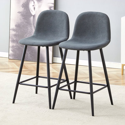 Linen Fabric Bar Chair Set - Two Pieces, Stable Comfort.Thoughtful Design Of Rounded Backrest,Suitable For Placement In Bars, Living Rooms, Bars, And Other Venues.Multiple Colors Available.