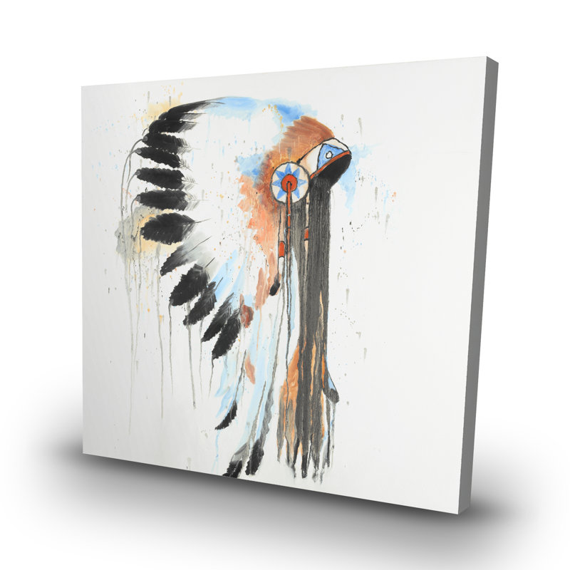 Indian war bonnet - 32"x32" art on canvas