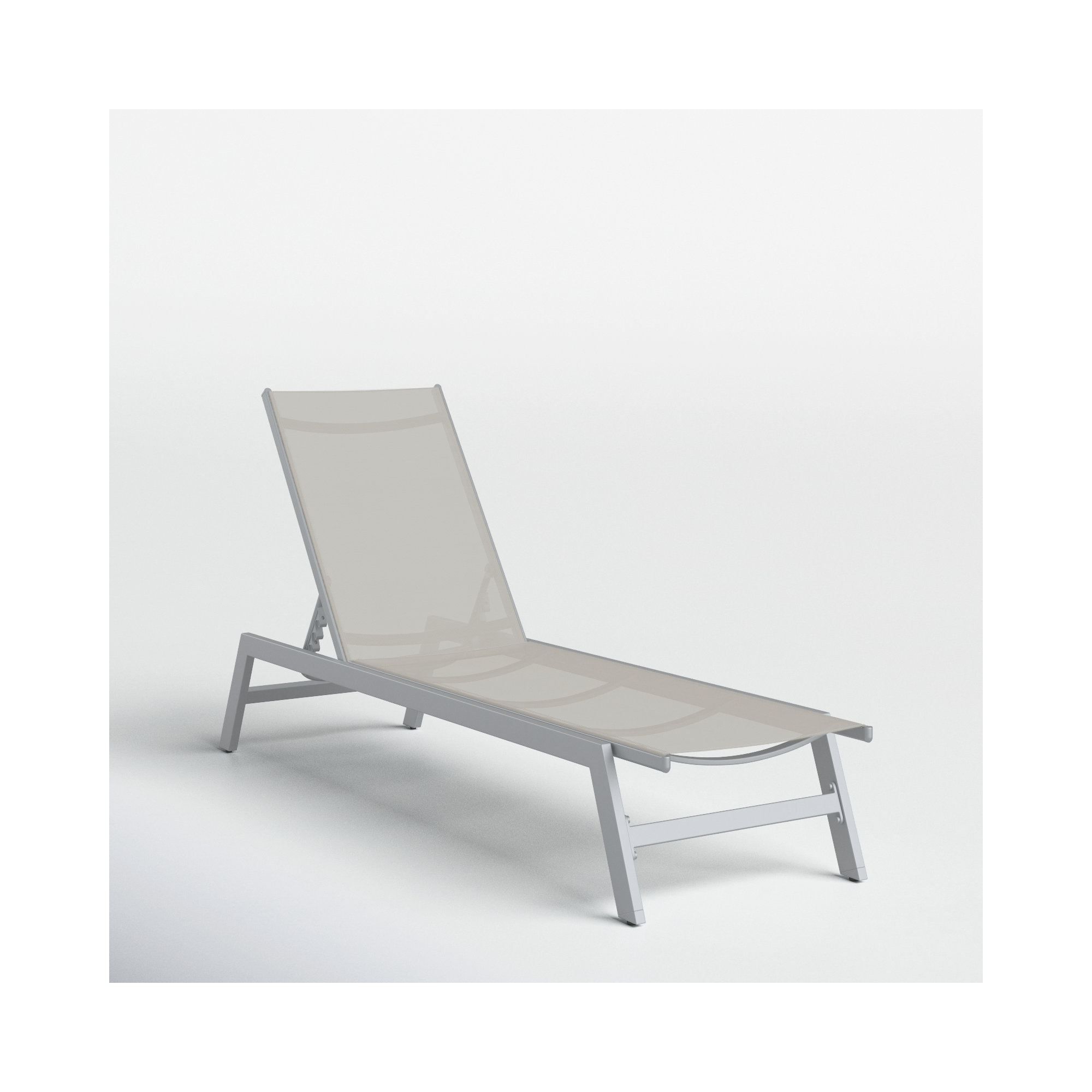 Yves 23.23" Outdoor Aluminum Chaise Lounge, Gray