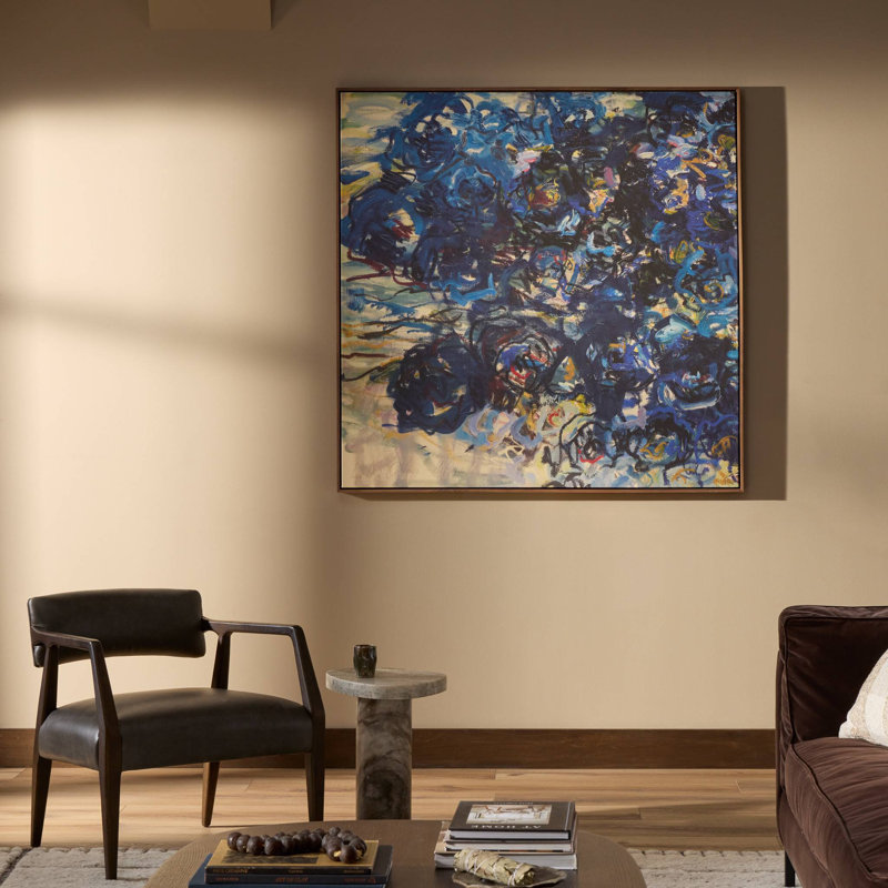 Blue Flowers by Lilia Orlova Holmes, 52.5"H x 52.5"W