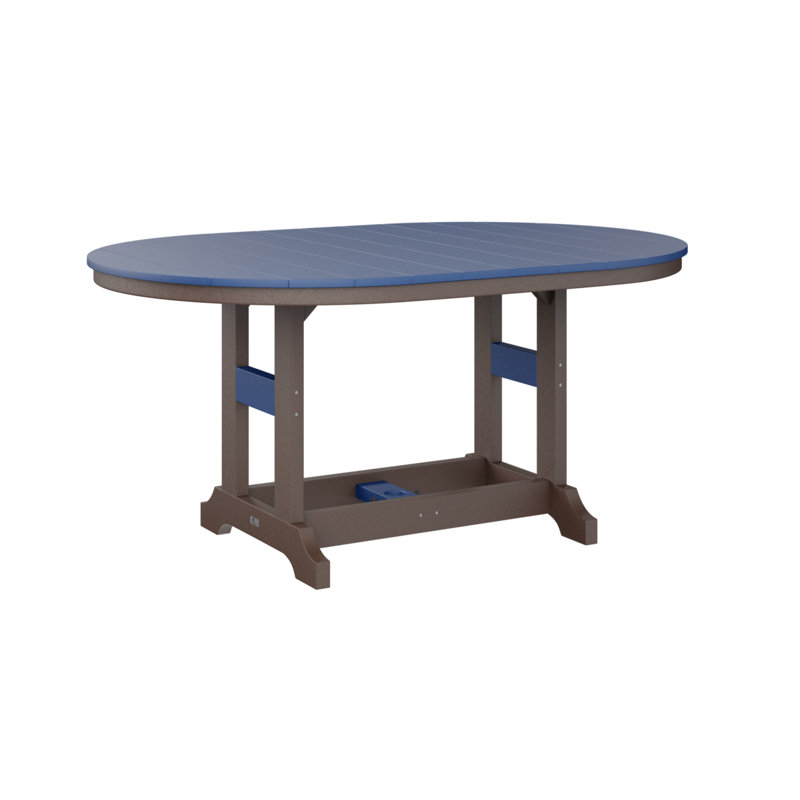Table de bar Berlin Classic, Chocolat / Brun, H 39,5 po x l 44 po x P 64 po, Bleu pacifique