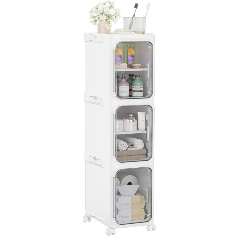 Plastic / Acrylic Bathroom Cabinet, White