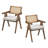 Mid-Century Modern Rectangular Waves Dining Table Set With Rattan Weave Design-245287001-245287000