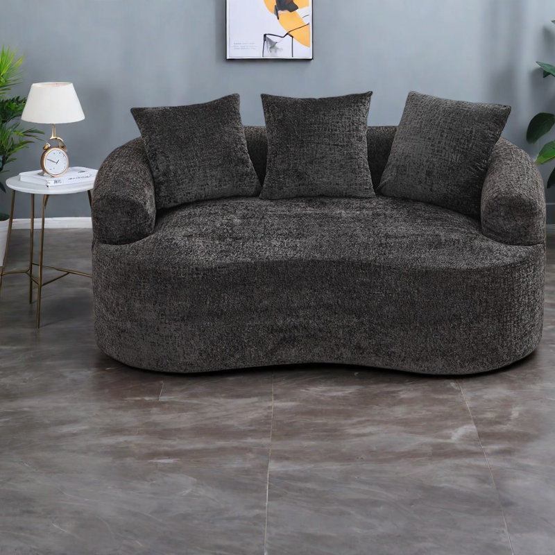 Canapés compacts en chenille noire, style moderne pour une vie confortable