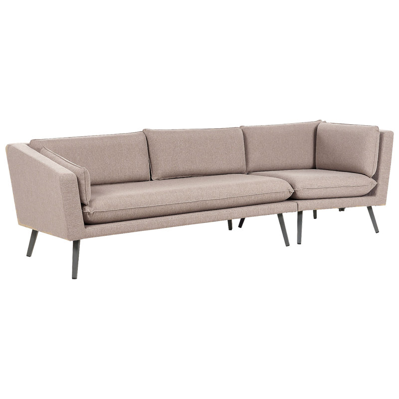 Sawyerville 243cm Wide Rectangle Patio Sofa with Cushions, Beige
