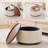29" Round Storage Ottoman With Tray, Upholstered Coffee Table For Living Room Bedroom-721292515