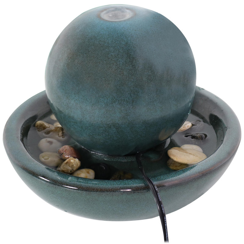 Fontaine de table en céramique avec orbe Donlon, Vert