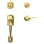 Camelot Handleset with Deadbolt and Accent Door Lever and Rosette-40880776-41220909