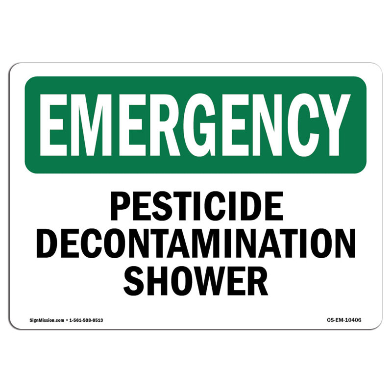 Panneau de douche en aluminium Pesticide Decontamin 12 x 18, H 12 po x l 18 po x P 0,1 po