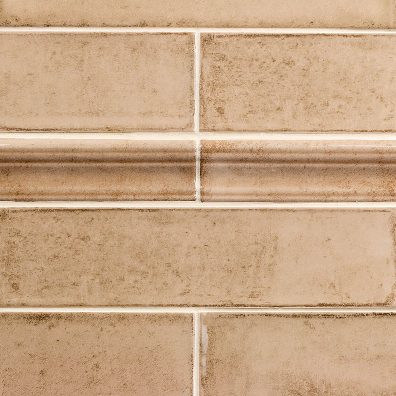 Taupe Ceramic Quarter Round Tile Trim 12" x 2"