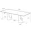 Table de salle à manger rectangulaire moderne en pierre frittée avec base à double piédestal-767499271-767499289