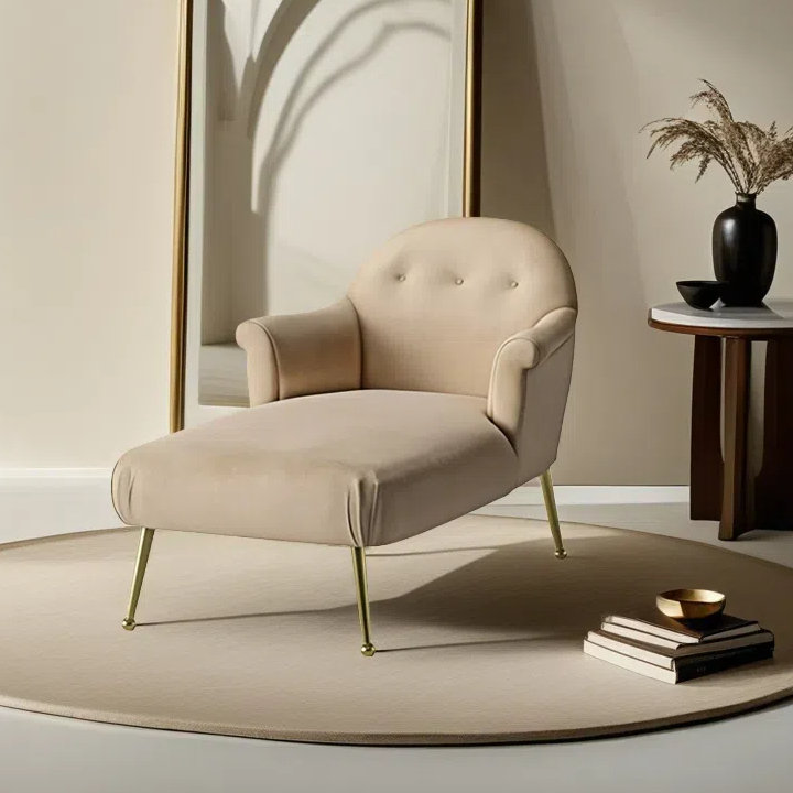 Chaise longue simple et confortable, Beige