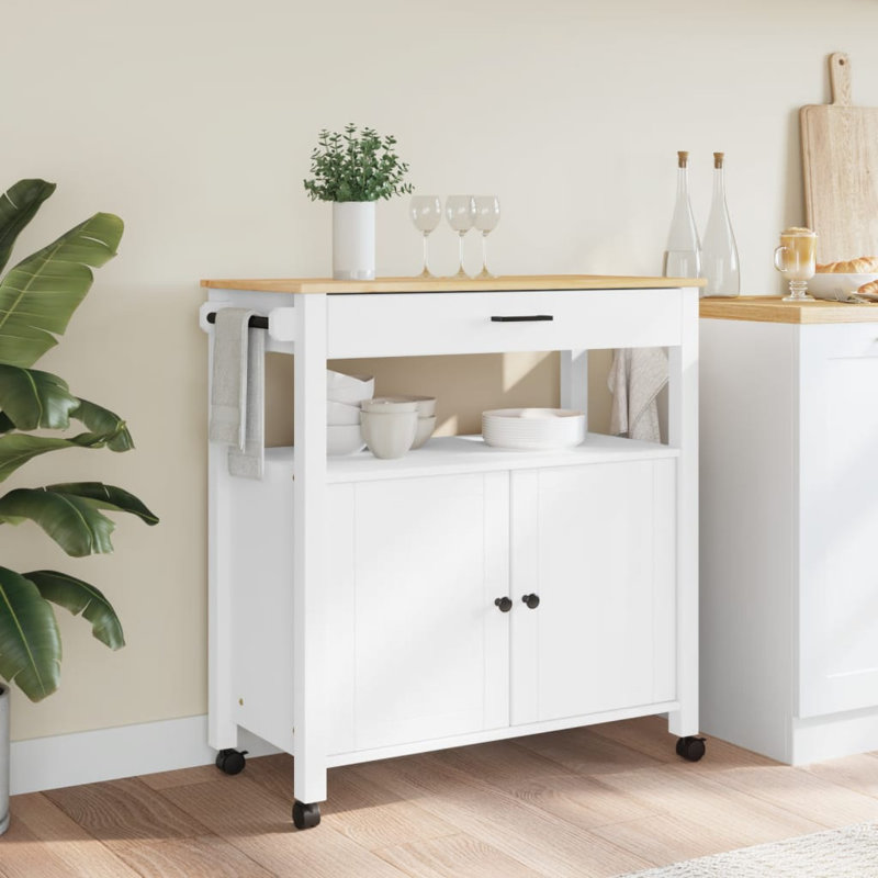 Kitchen Serving Cart, White