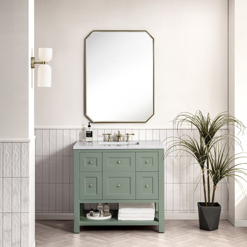 Breckenridge 36'' W Single Vanity, Ethereal Noctis, Smokey Celadon, 8" Widespread