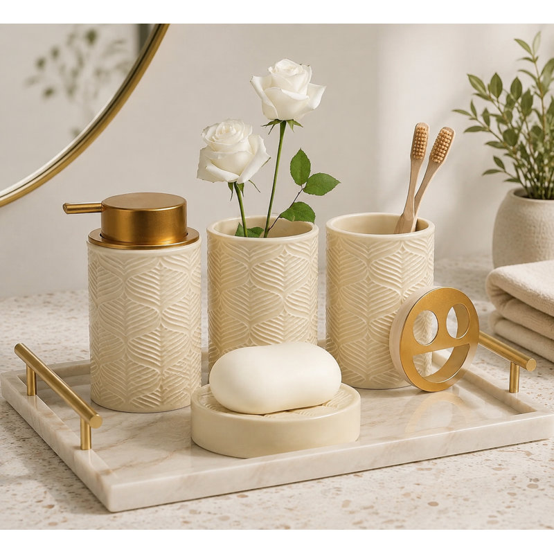 Ensemble d'accessoires de salle de bain en céramique